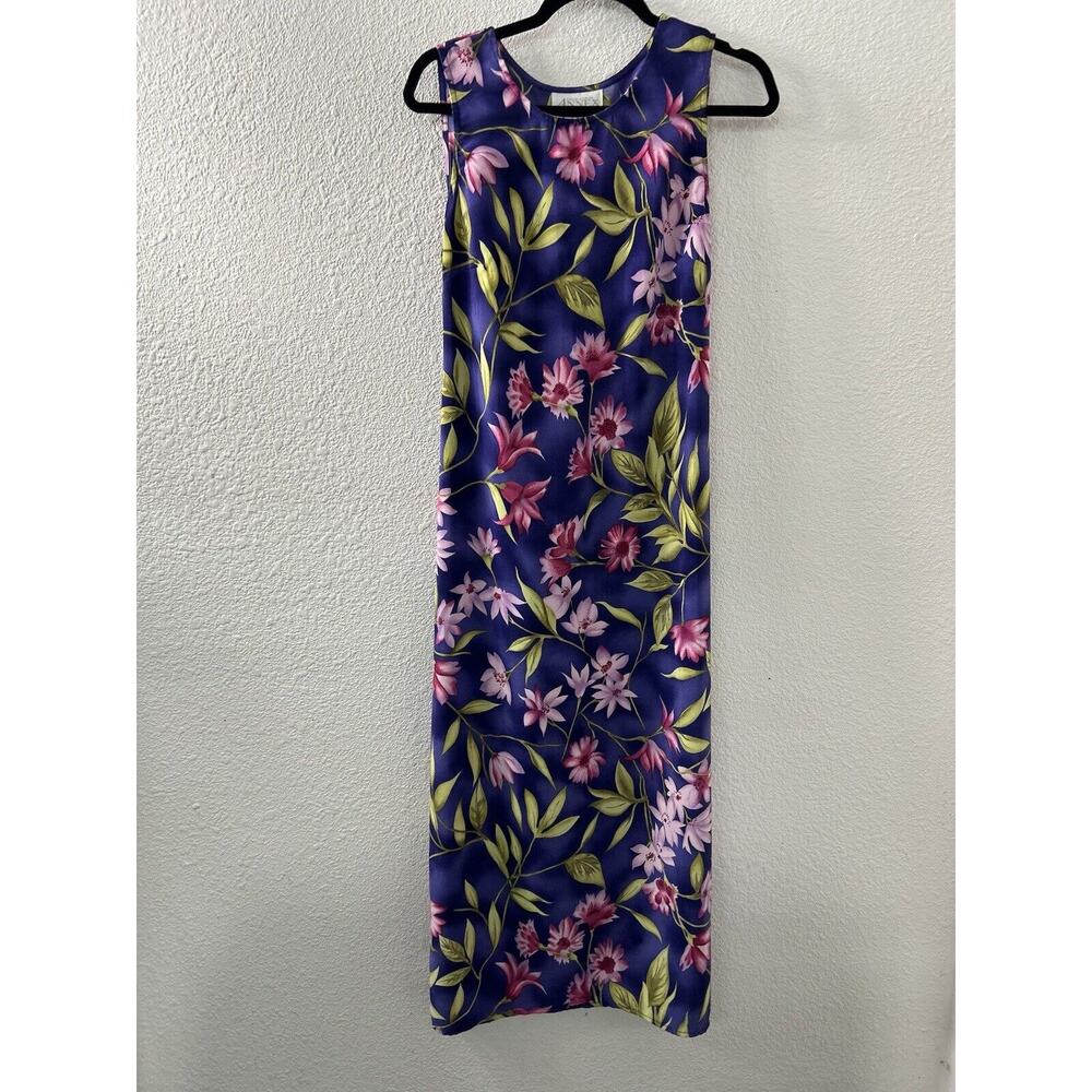 Casual Corner Annex Purple‎ Maxi Dress Size 8 Romantic Floral Classic Lavender